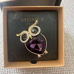 SOLD Monet Purple Sapphire Owl Pendant
